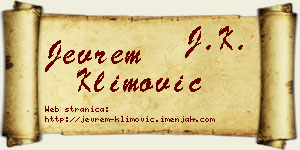 Jevrem Klimović vizit kartica